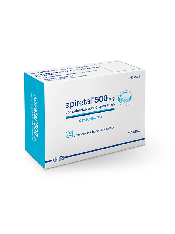 ERN Apiretal 500 mg comprimidos bucodispersables 24 comp   Fiebre y dolor