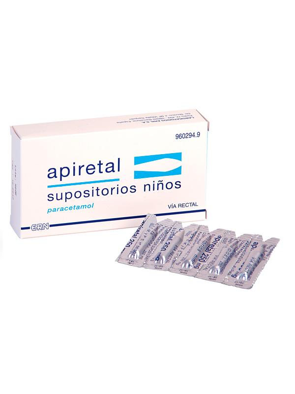 ERN Apiretal  250 mg 5 supositorios niños   Fiebre y dolor