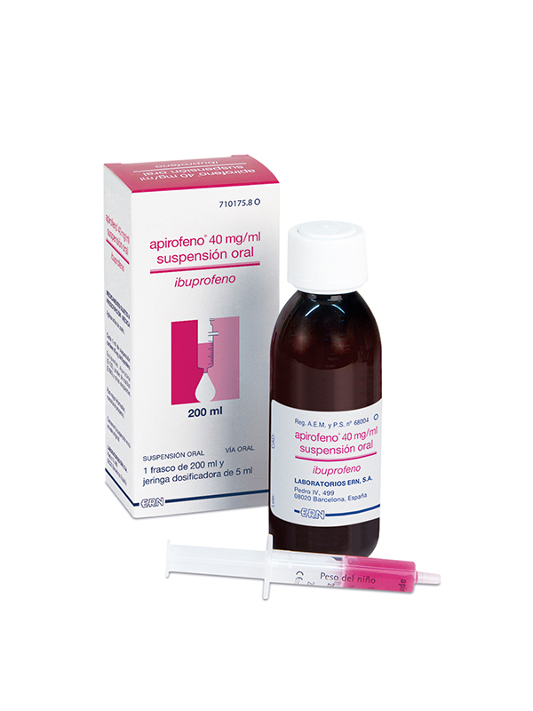 ERN Apirofeno 40 mg/ml suspensión oral 200ml   Fiebre y dolor