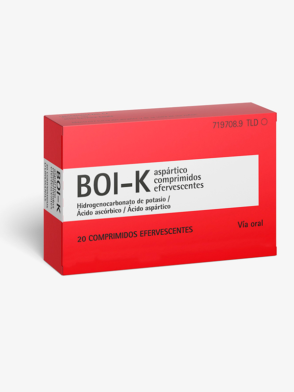 ERN Boi-K aspártico 20 comprimidos efervescentes   Suplementos de calcio y potasio